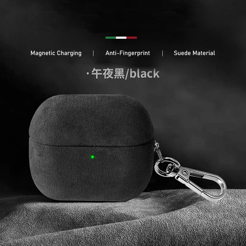Luxury Italian Suede Leather Headphone Case for AirPods 4 3 1 Pro2 Supercar Material Wireless Charge All Inclusive Earphone Case