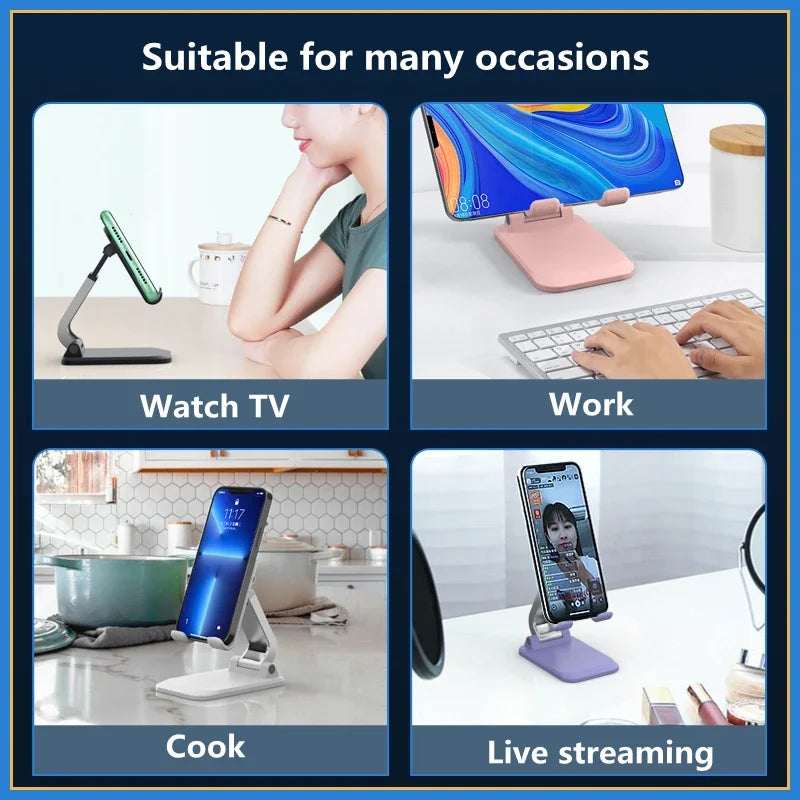 Foldable Metal Desktop Mobile Phone Stand For iPad iPhone  Any Smartphone or Tablet