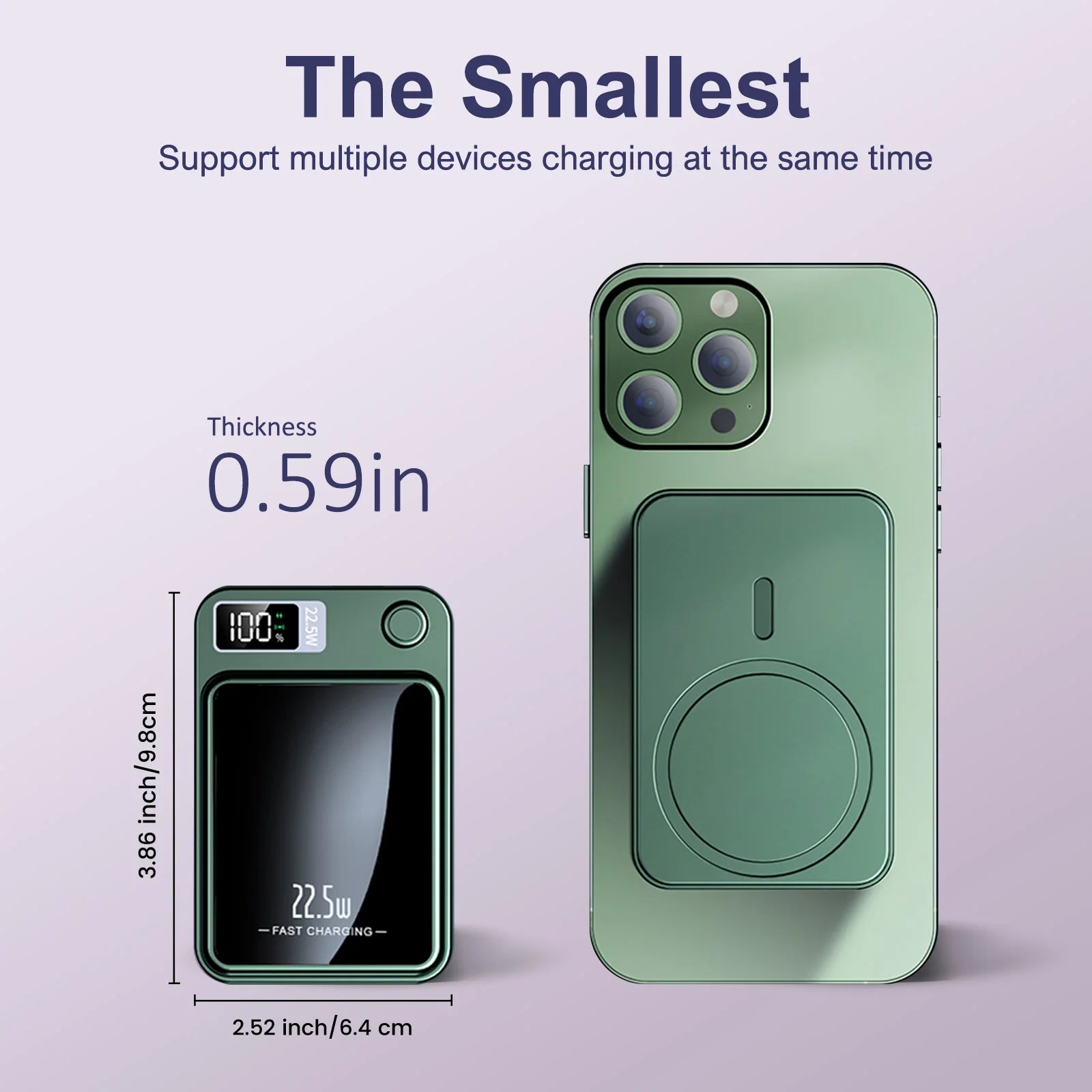 10000mAh Magnetic Power Bank with Wireless+Type C   For IPhone.