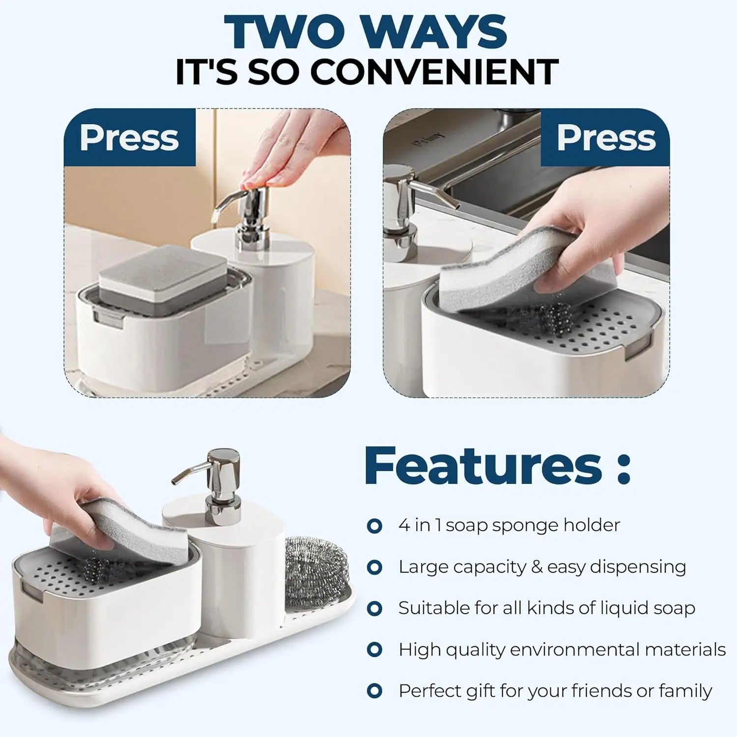 4-in-1 Kitchen Soap Dispenser.