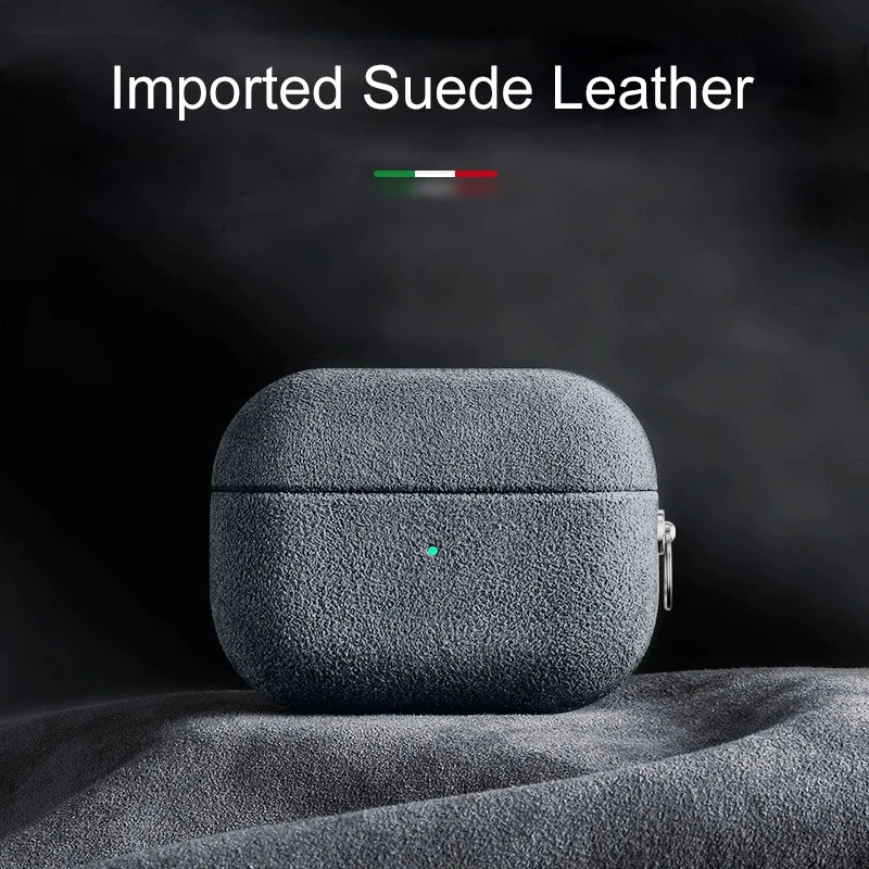 Luxury Italian Suede Leather Headphone Case for AirPods 4 3 1 Pro2 Supercar Material Wireless Charge All Inclusive Earphone Case