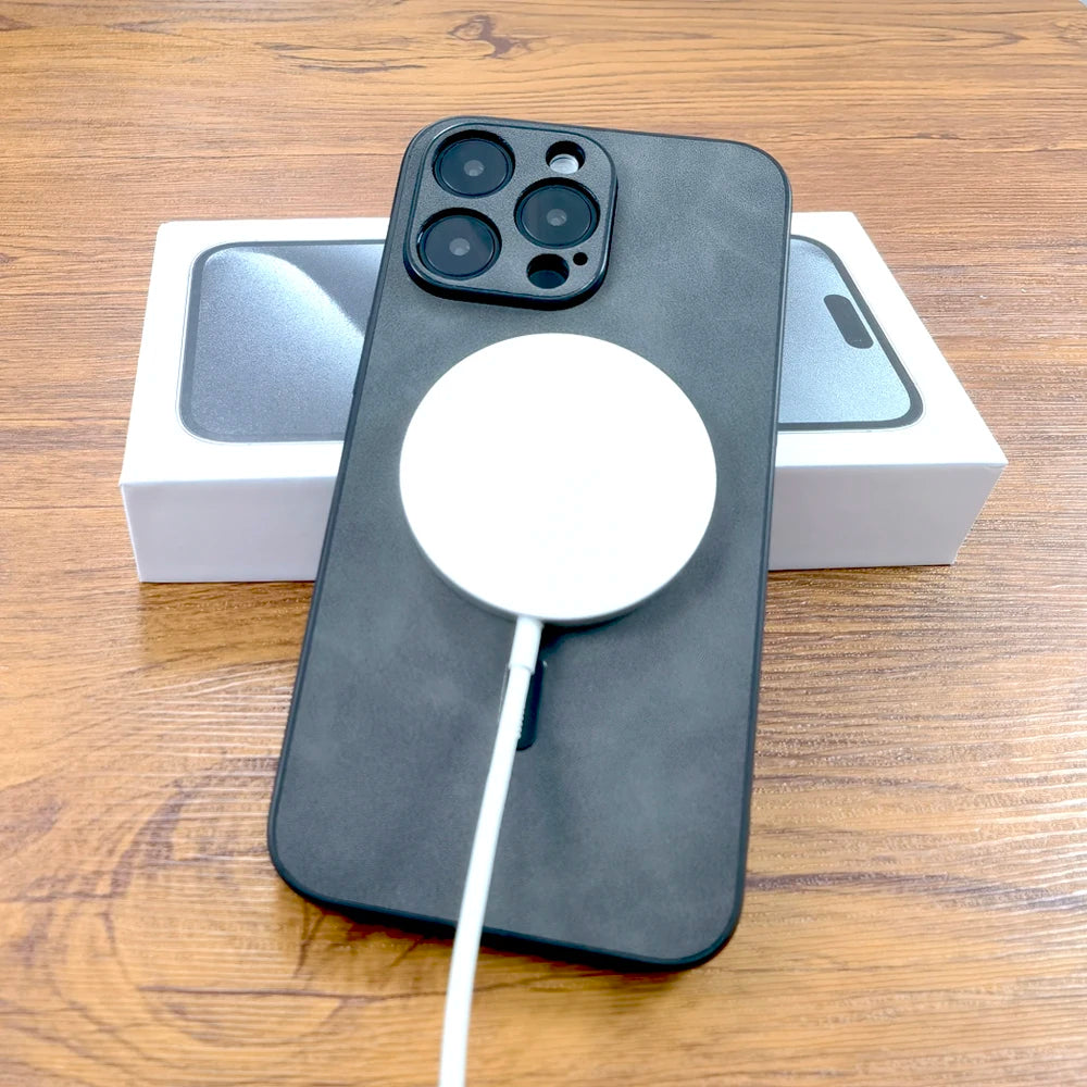 Premium Leather iPhone Case with MagSafe - Deer Design for iPhone 16/15/14/13/12/11 Pro Max